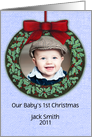 YOUR Custom Photo Baby’s 1st Christmas Ornament Keepsake card