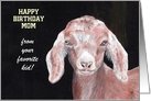 Personalized Card YOUR name etc Happy Birthday Goat Kid Painting for Mom card