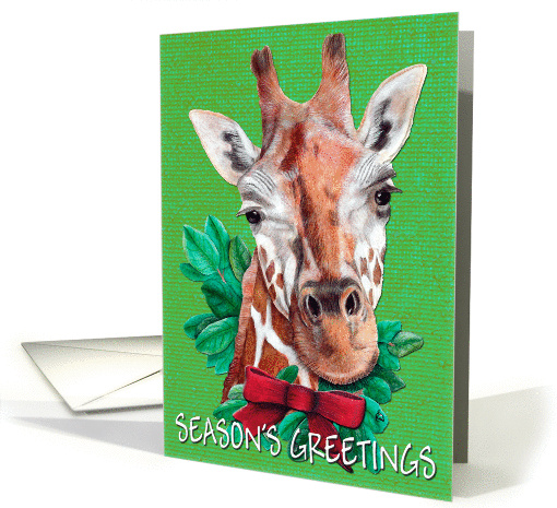 Giraffe Painting Christmas card (100802)