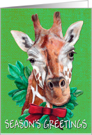 Giraffe Painting Christmas Card