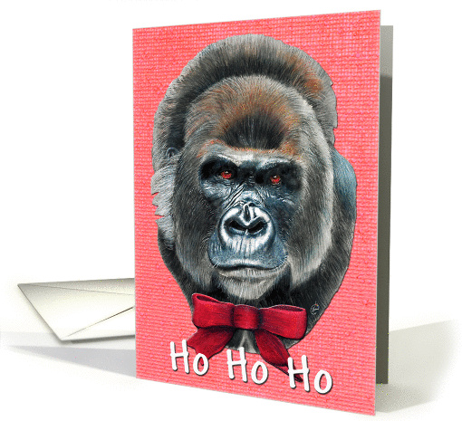 Gorilla Painting Ho Ho Ho Christmas card (100804)
