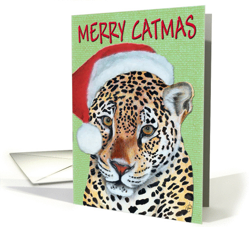 Leopard Jaguar Merry Catmas card (100806)
