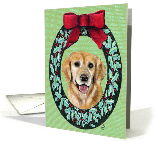 Golden Retriever Dog Holiday Christmas card (101300)