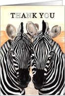 Thank You Zebra Print Zebras Theme Painting card