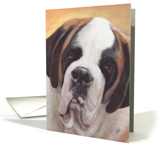 Saint Bernard Dog Painting card (129513)