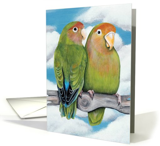 Lovebird Parrots Painting card (132332)