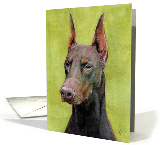Red Doberman Dog Painting card (133776)