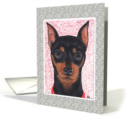 Miniature Pinscher Dog Breed Pet Art Painting All Occasion card