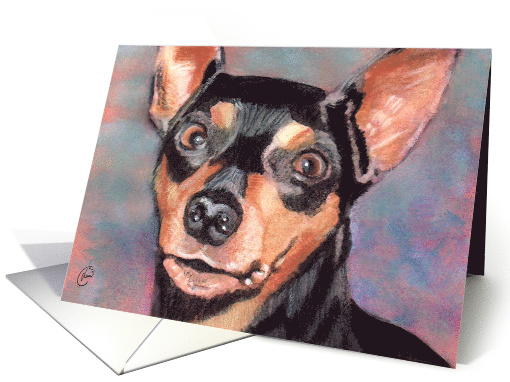 Miniature Pinscher Dog Breed Pet Art Painting All Occasion card