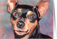Miniature Pinscher Dog Breed Pet Art Painting All Occasion card