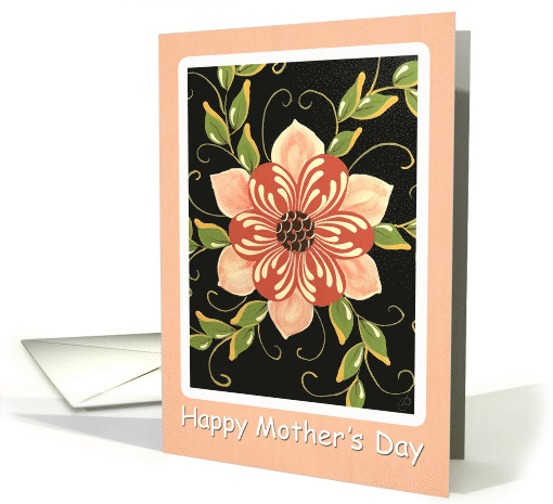 Folk Art Flower Painting Happy Mother's Day card (1821366)
