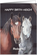 Happy Birth Neigh Horse Lover Birthday Customize with any name card