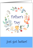Happy 1st First Time Grandfather Father’s Day Floral Twig Wreath card