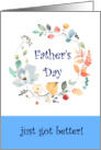 Happy 1st First Time Grandfather Father’s Day Floral Twig Wreath card