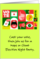 Election Night Political Watch Party Mope or Gloat card