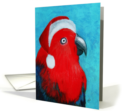 Eclectus Santa Parrot card (314047)
