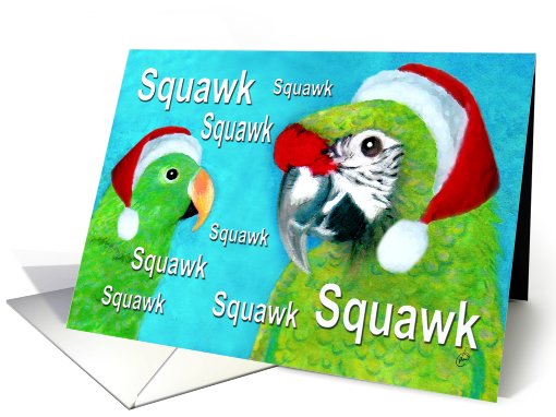 Eclectus & Military Parrot Christmas card (314095)