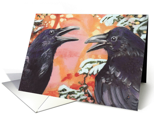 Raven Crow Winter Greetings card (314103)