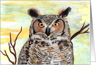 Great Horned Owl Painting card