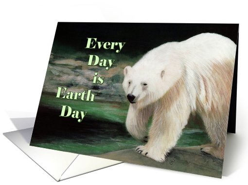 Every Day is Earth Day - Polar Bear Painting card (410342)