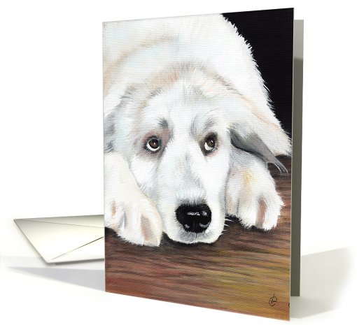 Great Pyrenees Dog Painting card (482686)