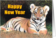 Happy New Year Tiger Painting card