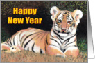 Happy New Year Tiger Painting card