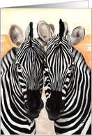 For Twins - Zebra Painting card