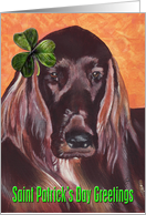 St. Patrick’s Irish Setter Painting card