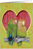 Congratulations Lovebirds Painting card