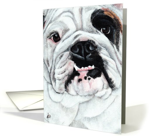 English Bulldog Dog Breed Face Painting Portrait card (600215)