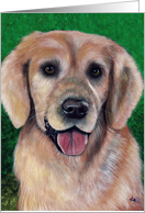 Golden Retriever Dog Breed Pet Portrait Art Painting card