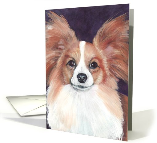 Papillon Dog Breed Painting Portrait card (600604)