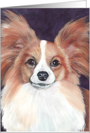 Papillon Dog Breed Painting Portrait card