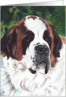 Saint Bernard Dog Breed Painting Portrait card