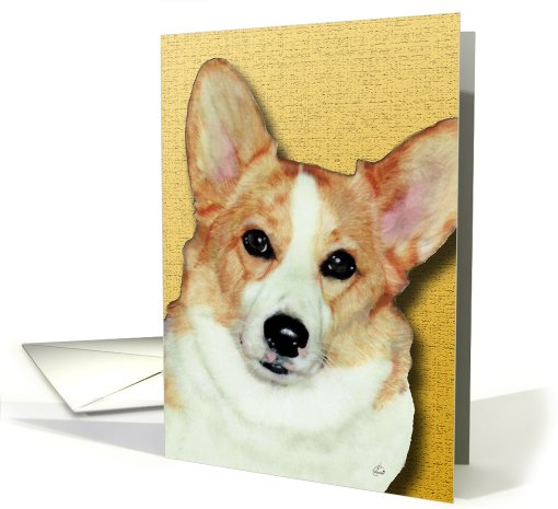 Pembroke Welsh Corgi Dog Breed Painting Portrait card (600653)