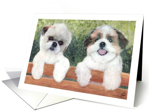 Cute Puppies Dog Art Painting Portrait card (604694)
