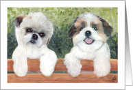 Cute Puppies Dog Art Painting Portrait card
