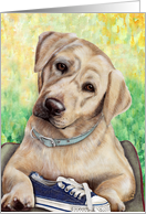 Labrador Retriever Puppy Dog Art Painting Portrait card