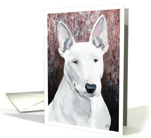 Bull Terrier Dog Art Painting Portrait card (605188)