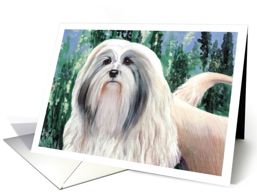 Lowchen Little Lion Dog Breed Painting card (609379)