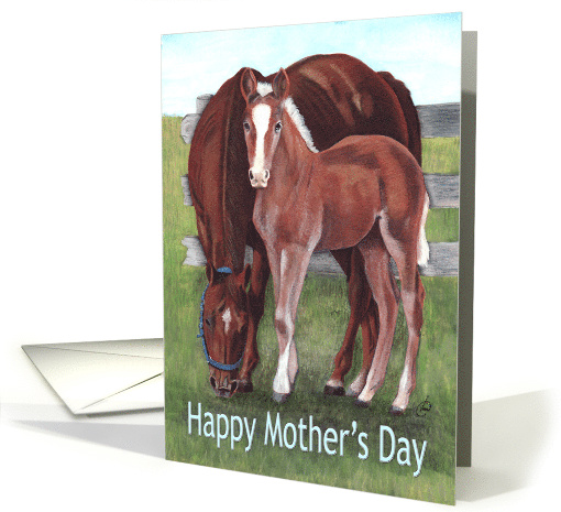 Happy Mother's Day Mare and Foal Farm Horses card (609937)
