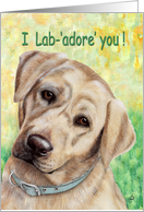 I Lab- adore you Labrador Puppy Painting card