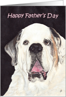 Father’s Day Saint Bernard Dog Breed Painting card