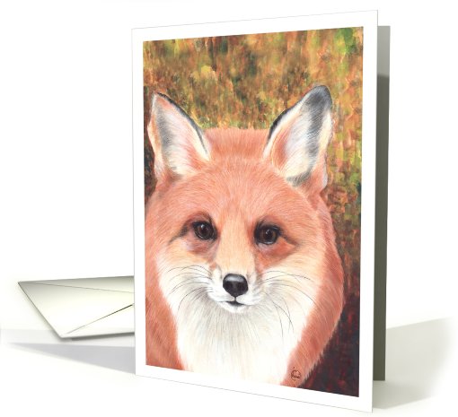 Red Fox Wildlife Painting All Occasion card (683545)