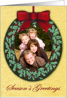 Custom Photo Ornament Christmas Wreath YOUR PICTURE card
