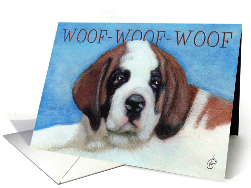Saint Bernard Puppy Painting card (70533)