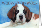 Saint Bernard Puppy Painting card