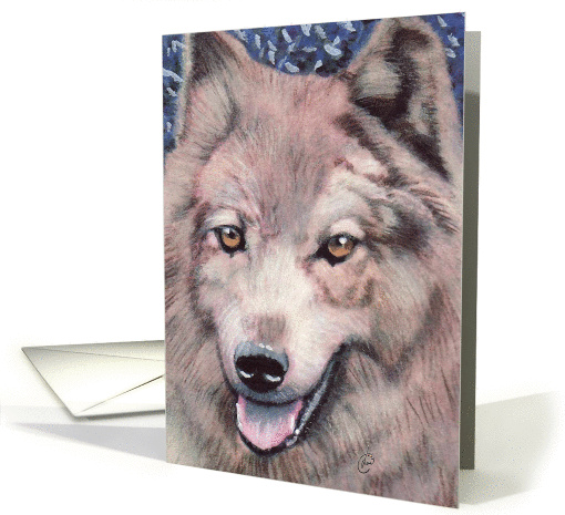 Wolf Wildlife Painting Portrait card (73406)