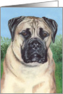 Bullmastiff Dog Breed Pet Portrait Painting card